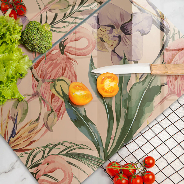 Cache plaque de cuisson Illustration de flamants roses