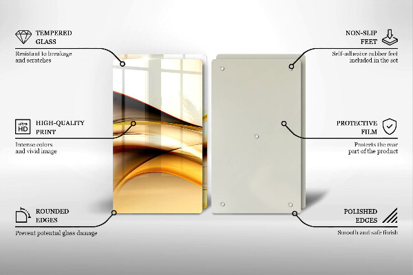 Cache plaque de cuisson Lignes de fumée abstraites