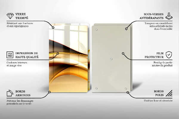 Cache plaque de cuisson Lignes de fumée abstraites