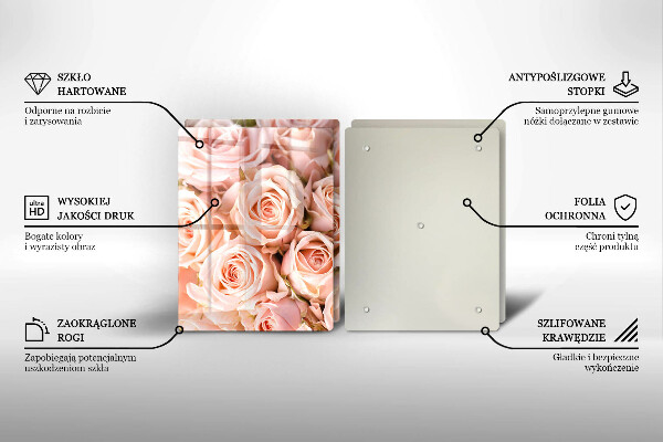 Cache plaque de cuisson Bouquet de roses délicates