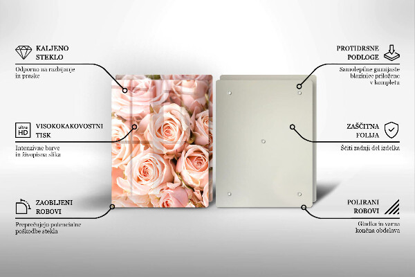 Cache plaque de cuisson Bouquet de roses délicates