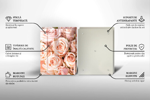 Cache plaque de cuisson Bouquet de roses délicates