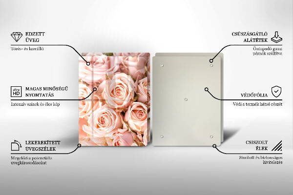 Cache plaque de cuisson Bouquet de roses délicates