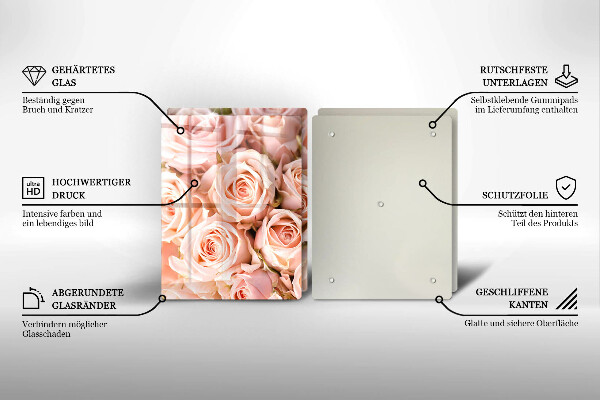 Cache plaque de cuisson Bouquet de roses délicates