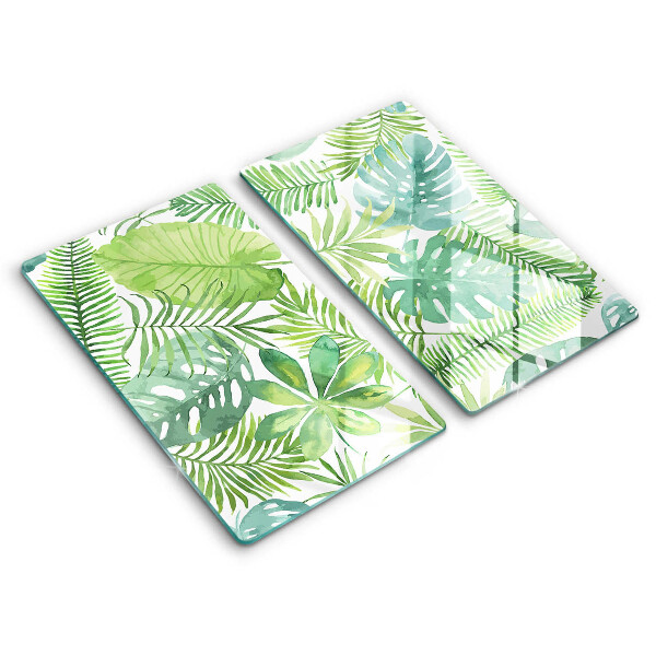 Cache plaque de cuisson Feuilles de boho aquarelle