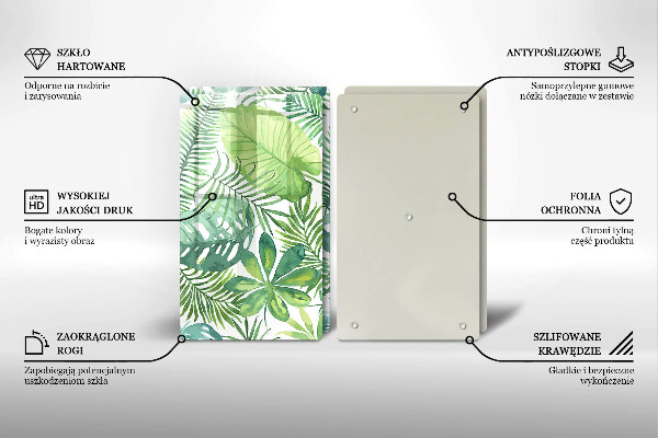 Cache plaque de cuisson Feuilles de boho aquarelle