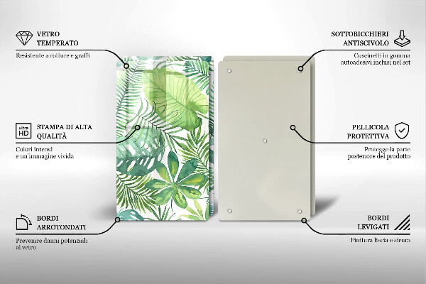 Cache plaque de cuisson Feuilles de boho aquarelle