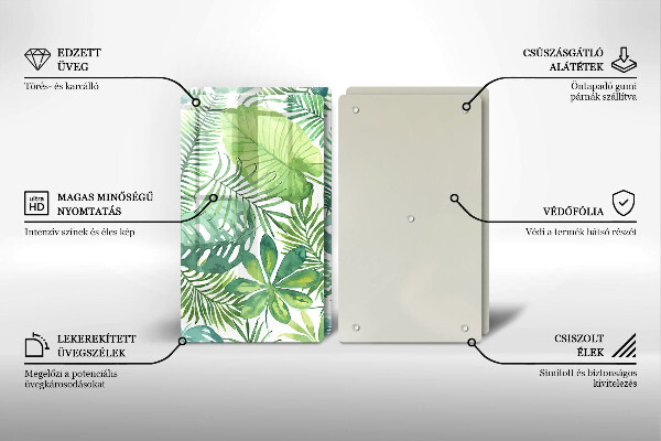 Cache plaque de cuisson Feuilles de boho aquarelle