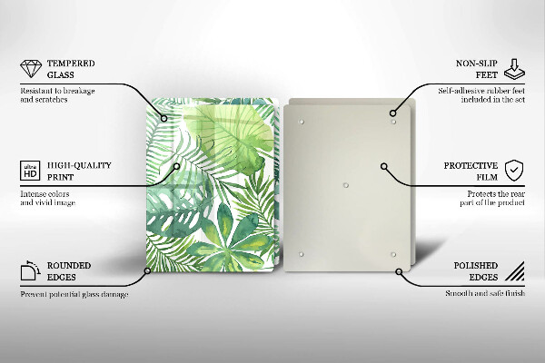 Cache plaque de cuisson Feuilles de boho aquarelle