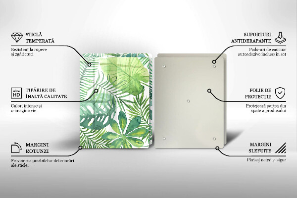 Cache plaque de cuisson Feuilles de boho aquarelle