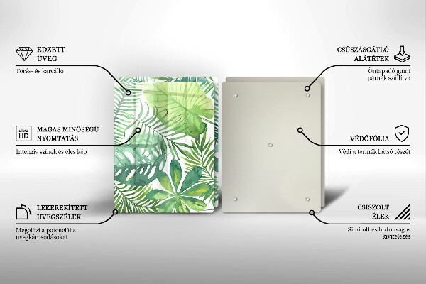 Cache plaque de cuisson Feuilles de boho aquarelle