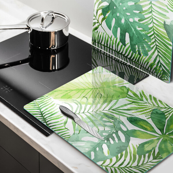 Cache plaque de cuisson Feuilles de boho aquarelle