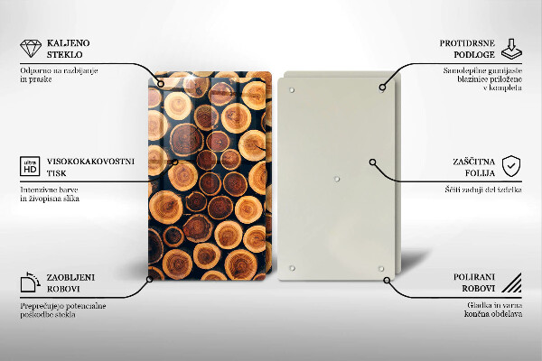 Cache plaque de cuisson Des souches d'arbres en bois