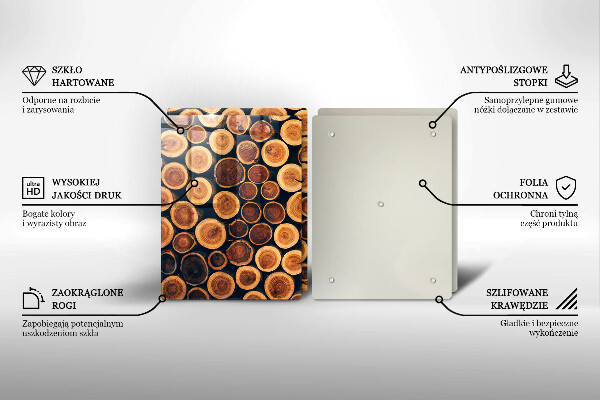 Cache plaque de cuisson Des souches d'arbres en bois