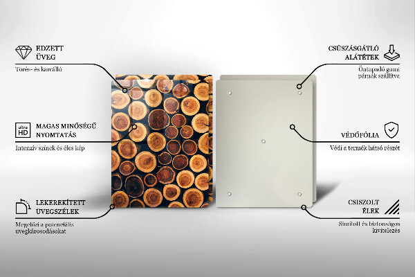 Cache plaque de cuisson Des souches d'arbres en bois