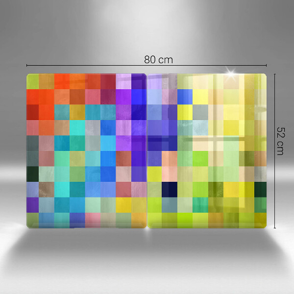 Cache plaque de cuisson Carrés de pixels colorés