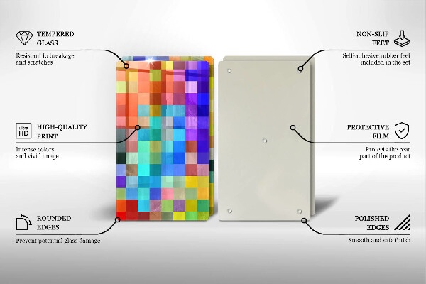Cache plaque de cuisson Carrés de pixels colorés