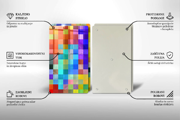 Cache plaque de cuisson Carrés de pixels colorés