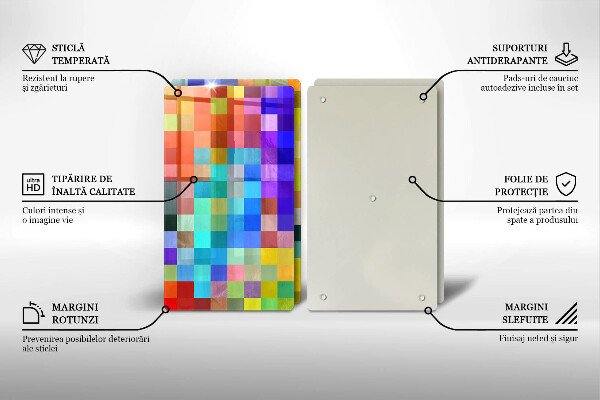 Cache plaque de cuisson Carrés de pixels colorés