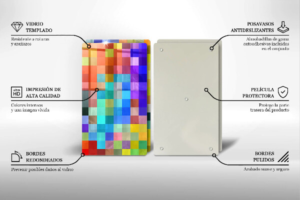 Cache plaque de cuisson Carrés de pixels colorés