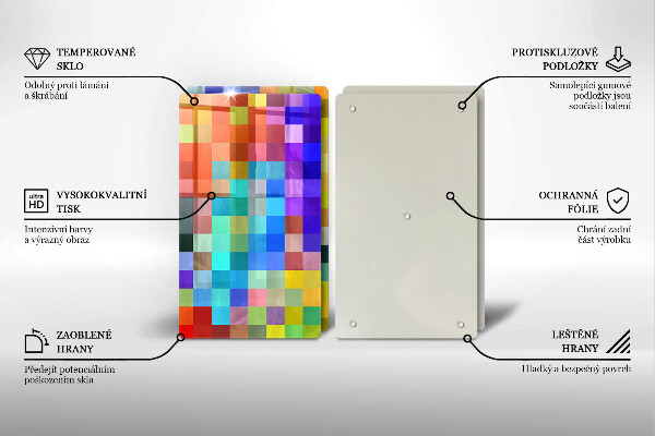 Cache plaque de cuisson Carrés de pixels colorés