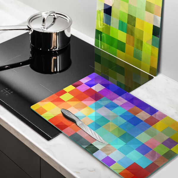 Cache plaque de cuisson Carrés de pixels colorés