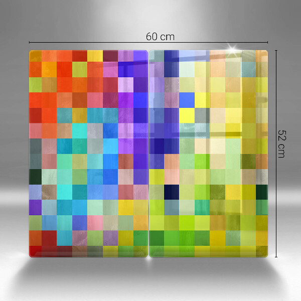 Cache plaque de cuisson Carrés de pixels colorés