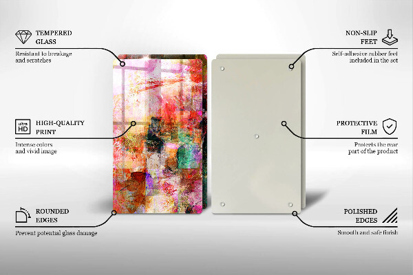 Cache plaque de cuisson Peinture abstraite