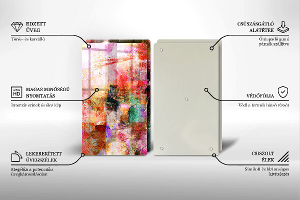 Cache plaque de cuisson Peinture abstraite