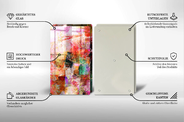 Cache plaque de cuisson Peinture abstraite