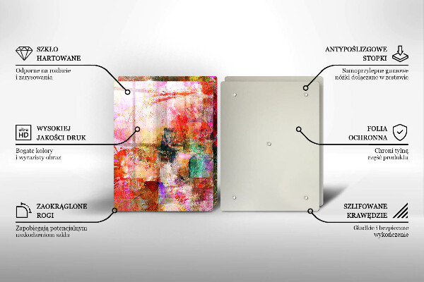 Cache plaque de cuisson Peinture abstraite