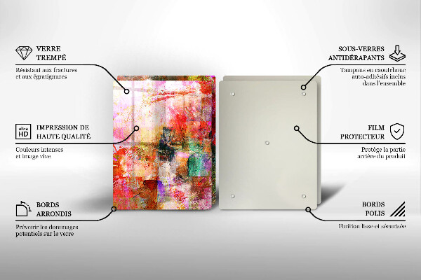 Cache plaque de cuisson Peinture abstraite