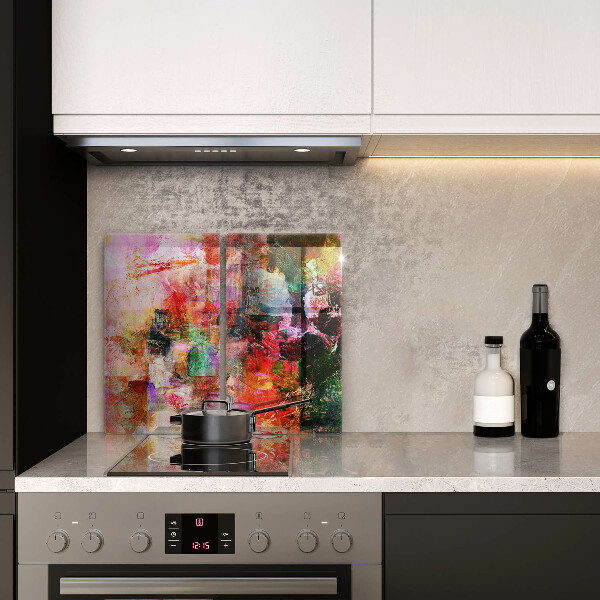Cache plaque de cuisson Peinture abstraite