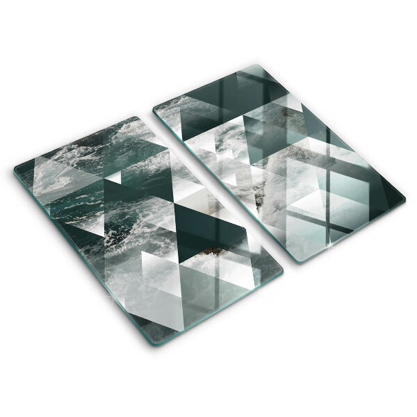 Cache plaque de cuisson Triangles et eau