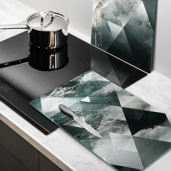 Cache plaque de cuisson Triangles et eau