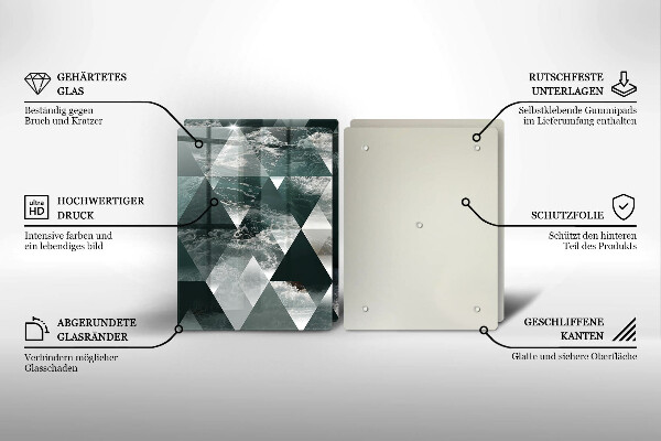 Cache plaque de cuisson Triangles et eau