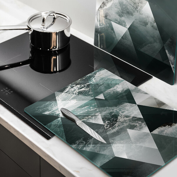 Cache plaque de cuisson Triangles et eau