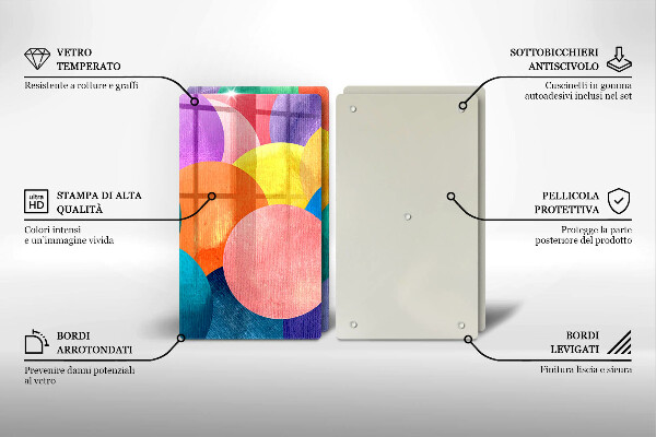 Cache plaque de cuisson Cercles colorés