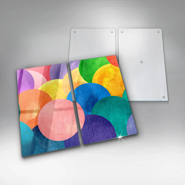 Cache plaque de cuisson Cercles colorés