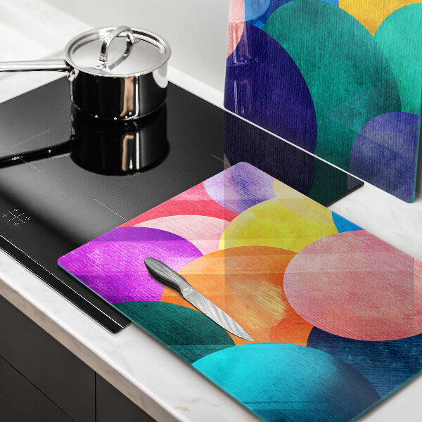 Cache plaque de cuisson Cercles colorés