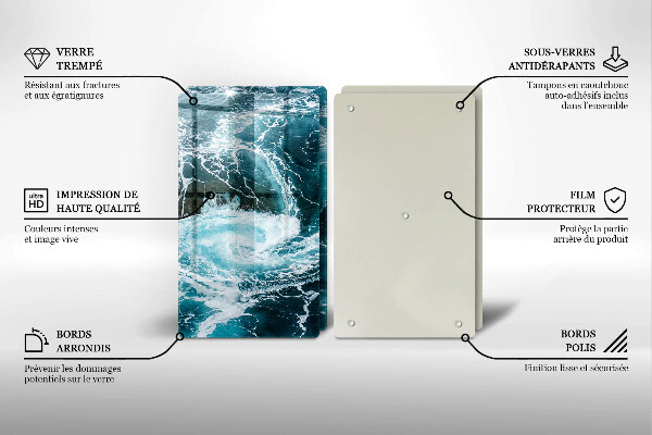 Cache plaque de cuisson Des vagues d'eau écumantes