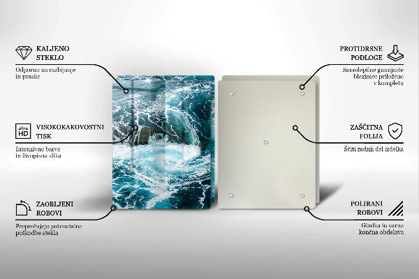 Cache plaque de cuisson Des vagues d'eau écumantes