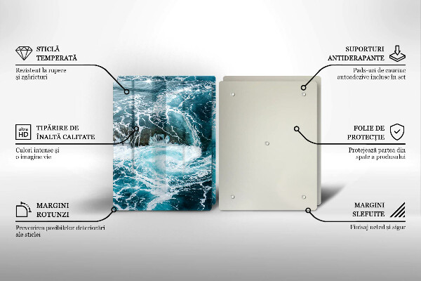 Cache plaque de cuisson Des vagues d'eau écumantes