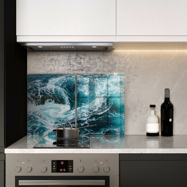 Cache plaque de cuisson Des vagues d'eau écumantes