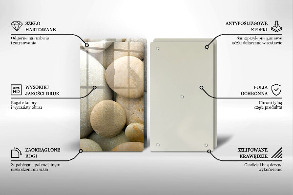 Cache plaque de cuisson Modèle de pierres ovales