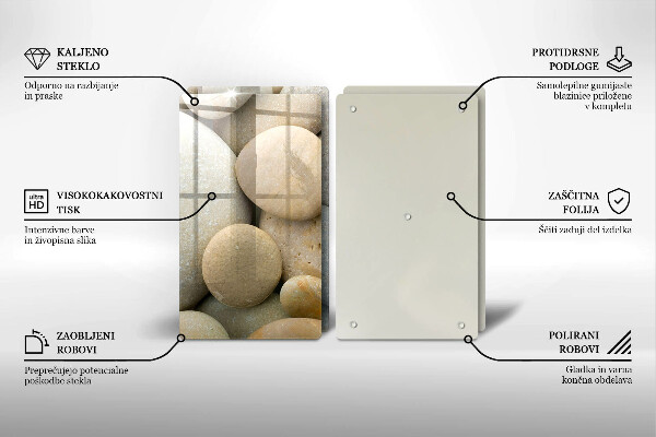 Cache plaque de cuisson Modèle de pierres ovales