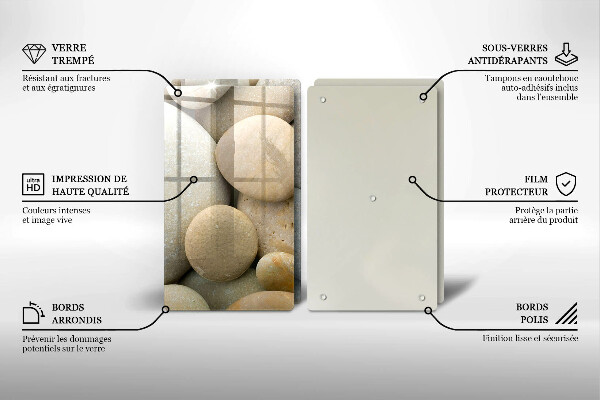 Cache plaque de cuisson Modèle de pierres ovales