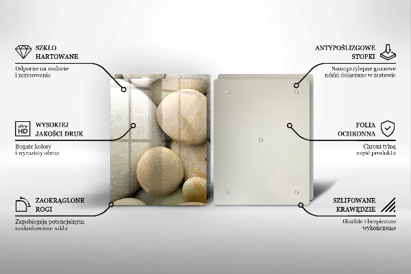 Cache plaque de cuisson Modèle de pierres ovales