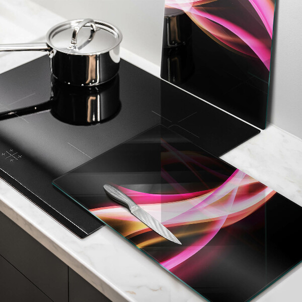 Cache plaque de cuisson Fumée de néon abstraite