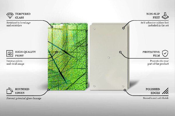Cache plaque de cuisson Nervures des feuilles naturelles